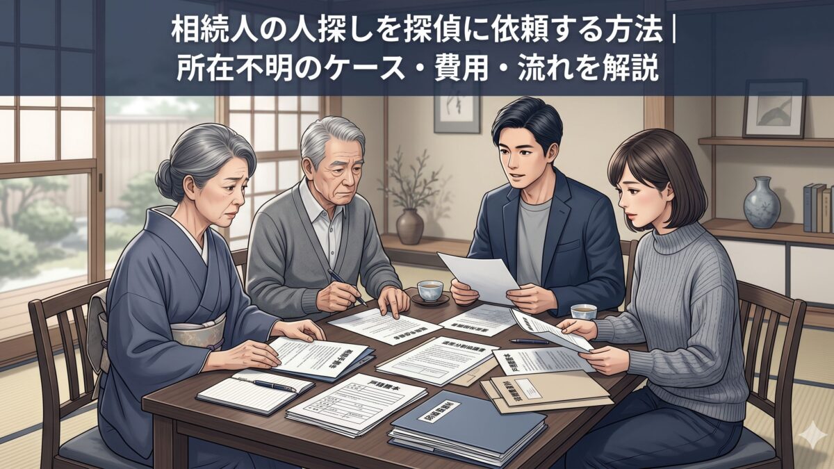 相続人の人探しを探偵に依頼する方法｜所在不明のケース・費用・流れを解説