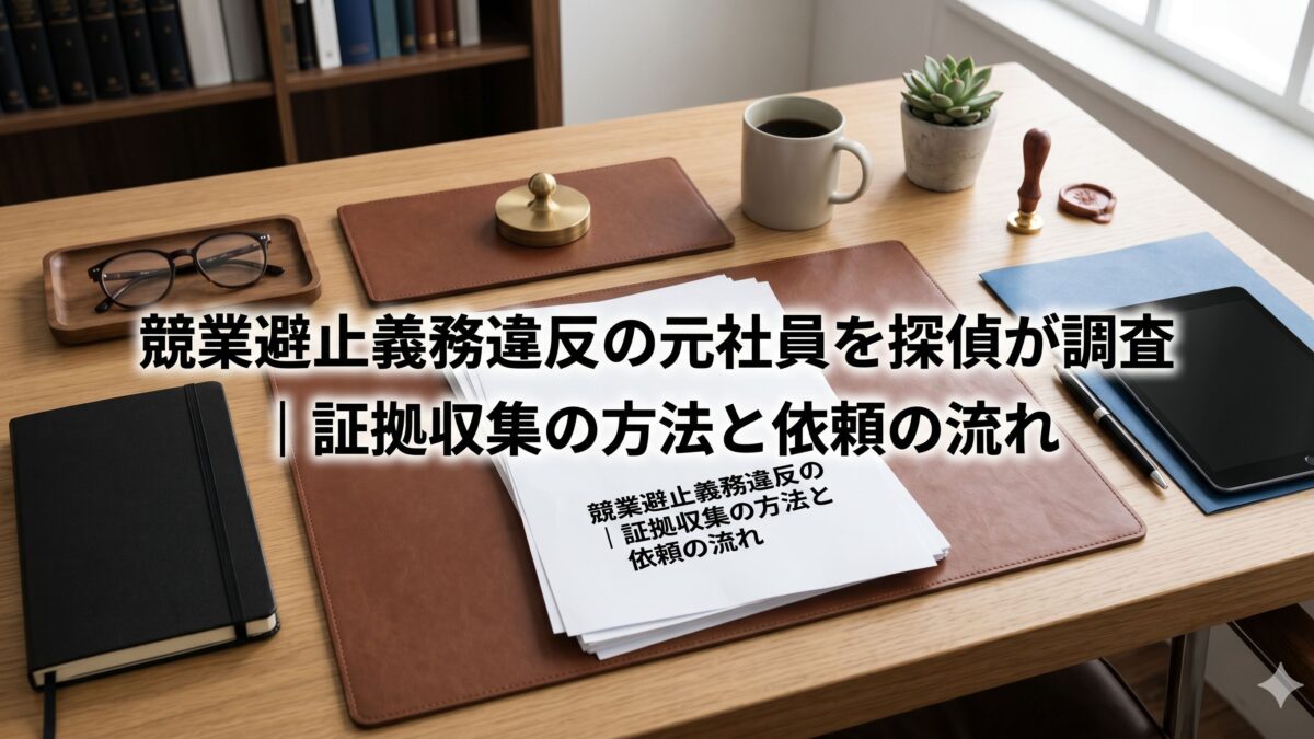 競業避止義務違反の元社員を探偵が調査|証拠収集の方法と依頼の流れ